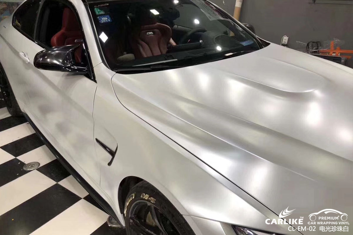 CARLIKE卡莱克™CL-EM-02宝马金属电光珍珠白汽车改色膜