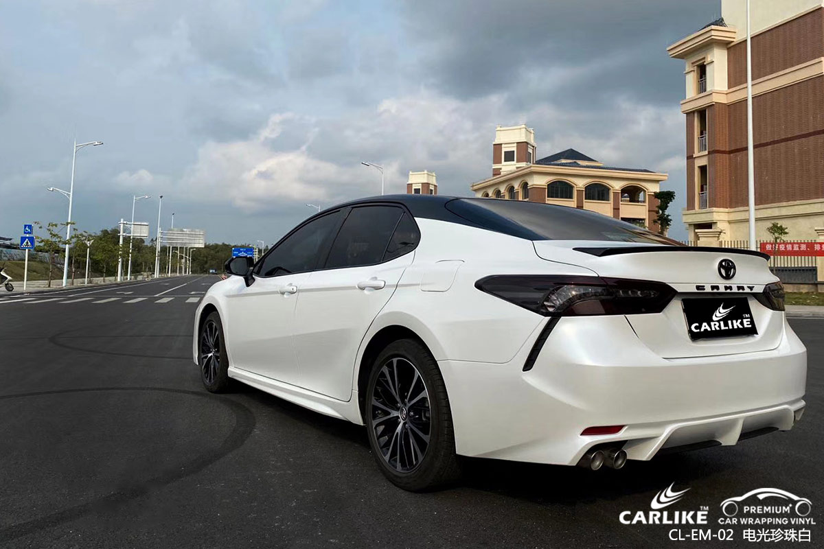 CARLIKE卡莱克™CL-EM-02丰田金属电光珍珠白汽车贴膜潍坊改色施工