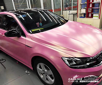 CARLIKE卡莱克™CL-DC-10大众哑面钻石粉魅金车身改色膜丽江施工案例