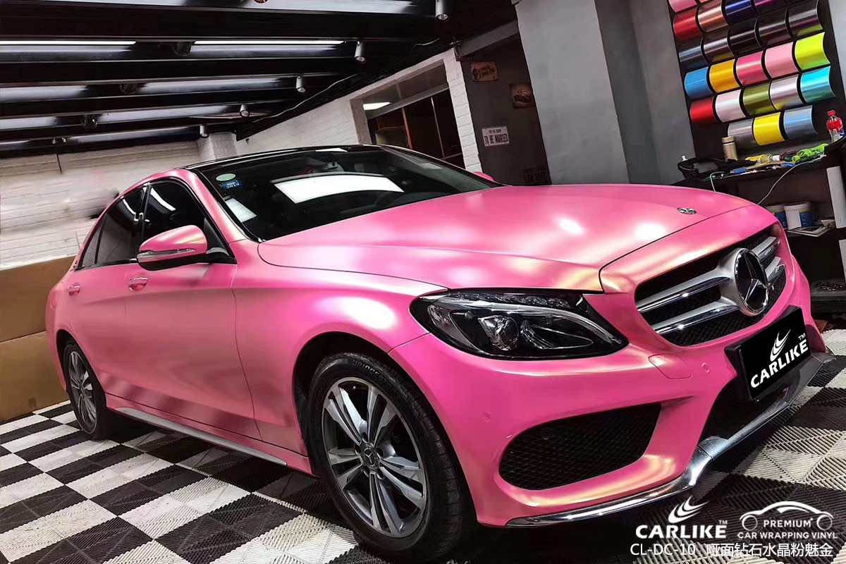 CARLIKE卡莱克™CL-DC-10奔驰哑光钻石金砂粉车身改色贴膜