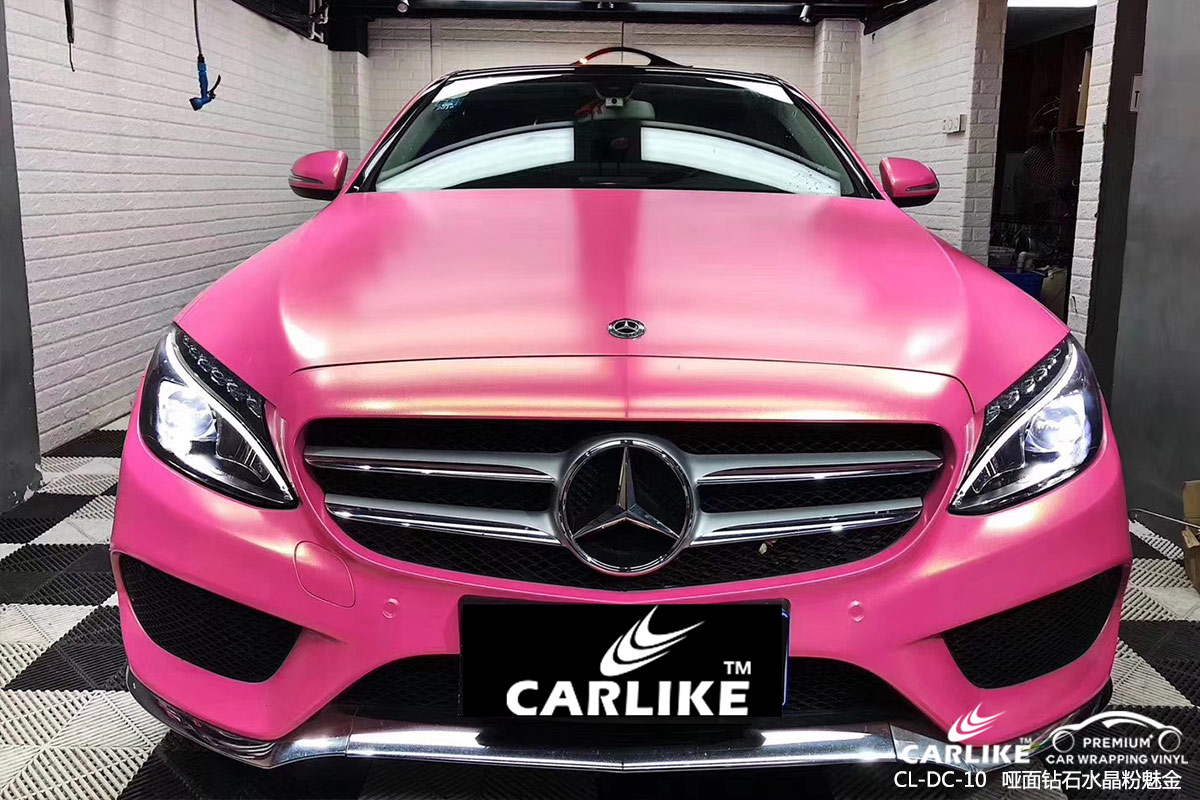 CARLIKE卡莱克™CL-DC-10奔驰哑光钻石金砂粉车身改色贴膜
