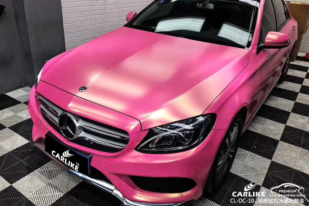 CARLIKE卡莱克™CL-DC-10奔驰哑光钻石金砂粉车身改色贴膜