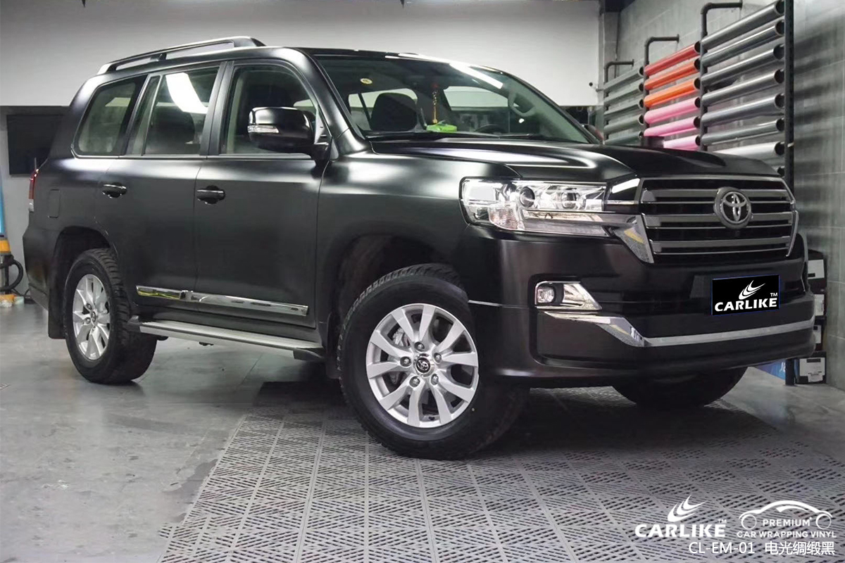 CARLIKE卡莱克™CL-EM-01丰田金属电光绸缎黑汽整车改色膜蚌埠贴膜施工
