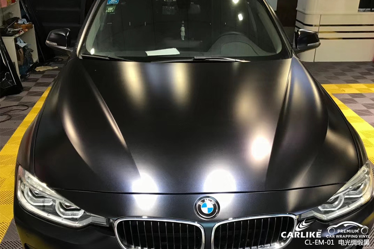 CARLIKE卡莱克™CL-EM-01宝马金属电光绸缎黑整车改色膜