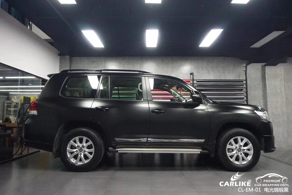 CARLIKE卡莱克™CL-EM-01丰田金属电光绸缎黑汽整车改色膜蚌埠贴膜施工