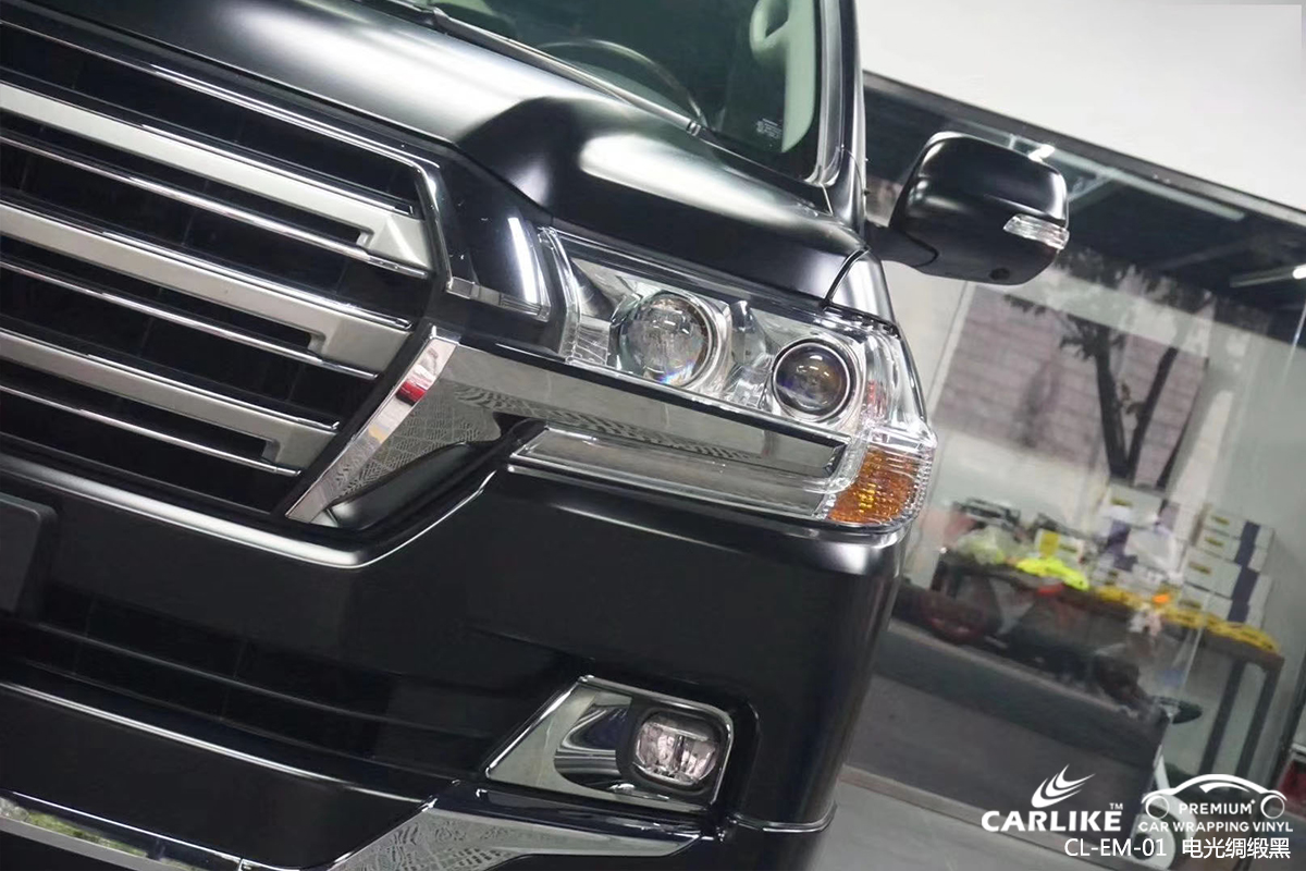 CARLIKE卡莱克™CL-EM-01丰田金属电光绸缎黑汽整车改色膜蚌埠贴膜施工