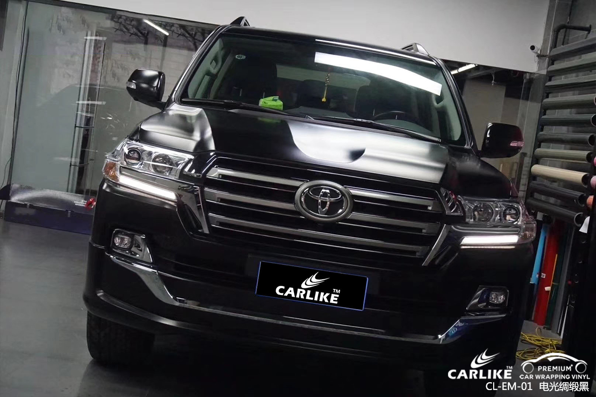 CARLIKE卡莱克™CL-EM-01丰田金属电光绸缎黑汽整车改色膜蚌埠贴膜施工