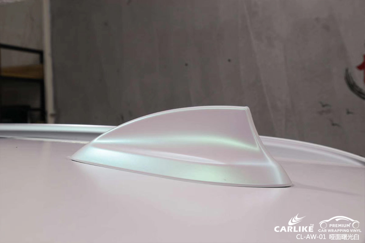 CARLIKE卡莱克™CL-AW-01宝马哑光钻石曙光白全车改色膜张家界施工案例
