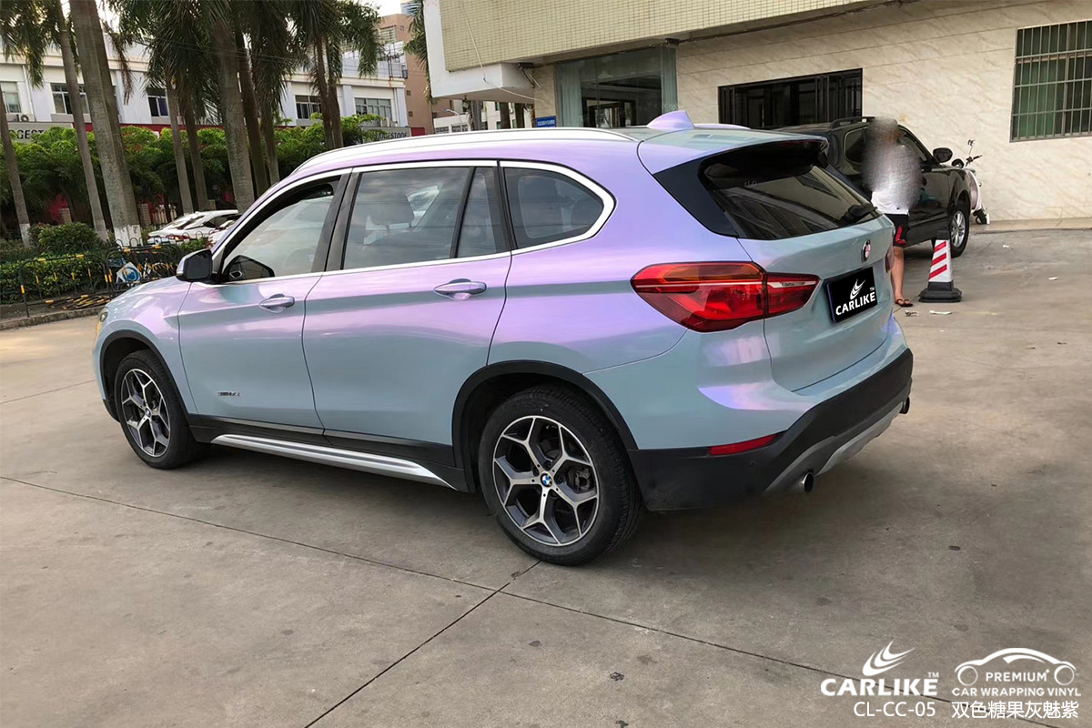 CARLIKE卡莱克™CL-CC-05宝马双色糖果灰魅紫整车贴膜天水改色案例