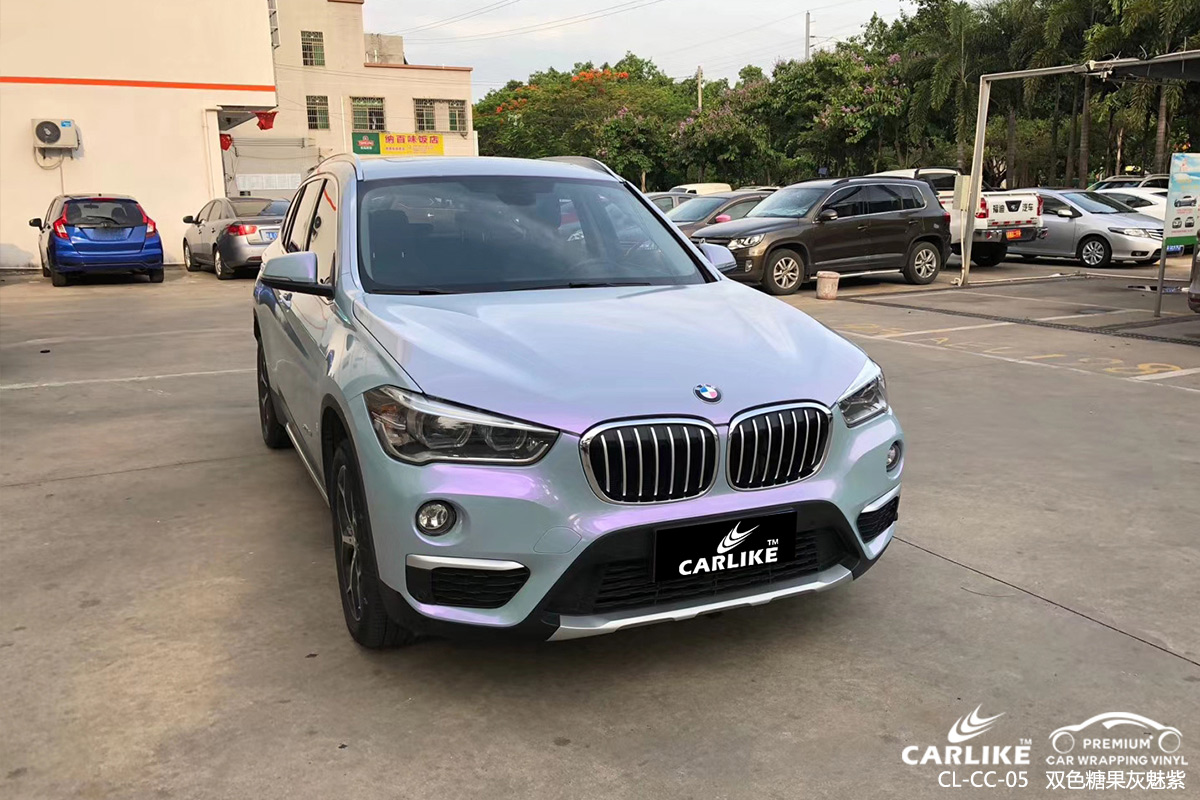 CARLIKE卡莱克™CL-CC-05宝马双色糖果灰魅紫整车贴膜天水改色案例