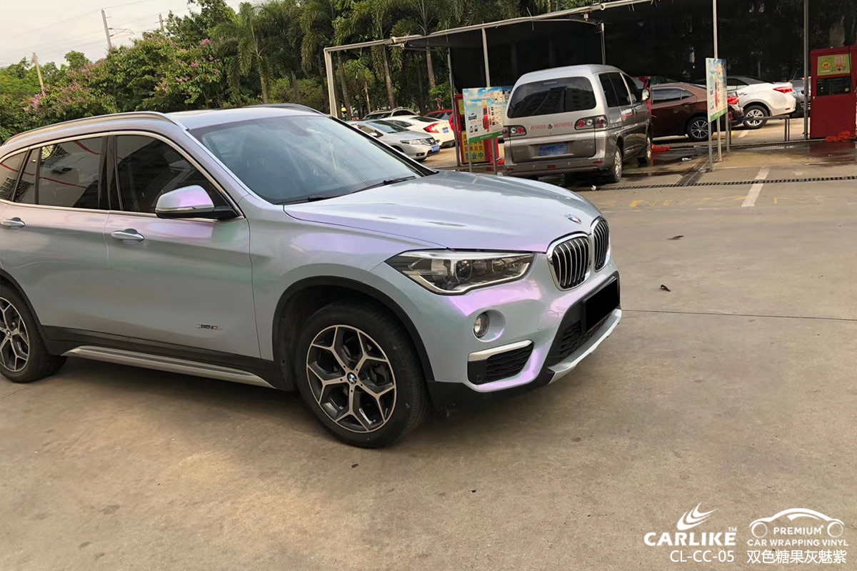 CARLIKE卡莱克™CL-CC-05宝马双色糖果灰魅紫整车贴膜天水改色案例