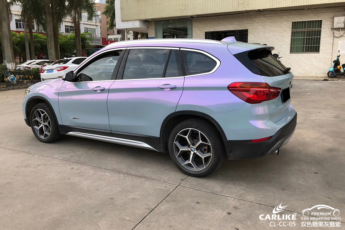 CARLIKE卡莱克™CL-CC-05宝马双色糖果灰魅紫整车贴膜天水改色案例