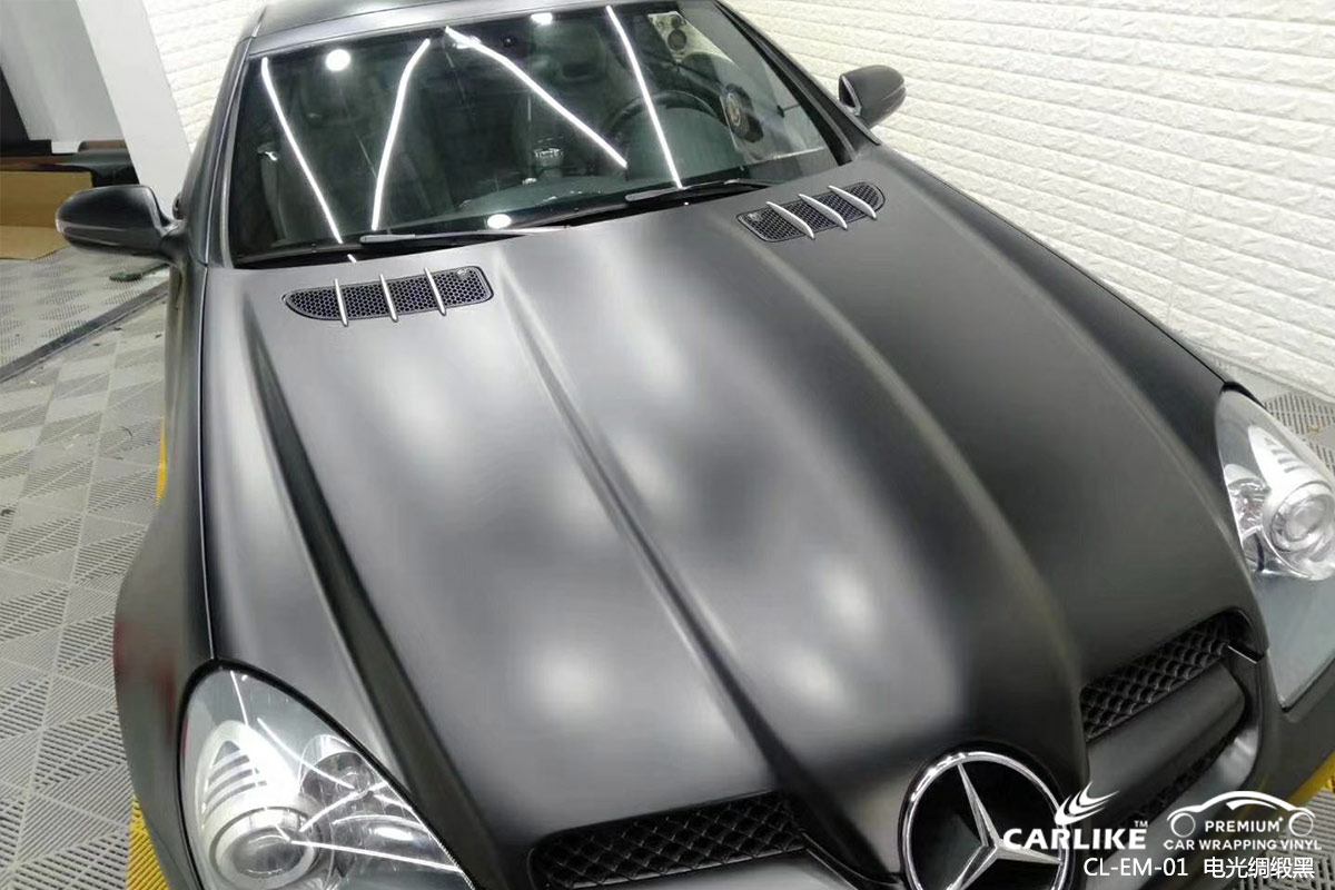 CARLIKE卡莱克™CL-EM-01奔驰金属电光绸缎黑车身改色膜