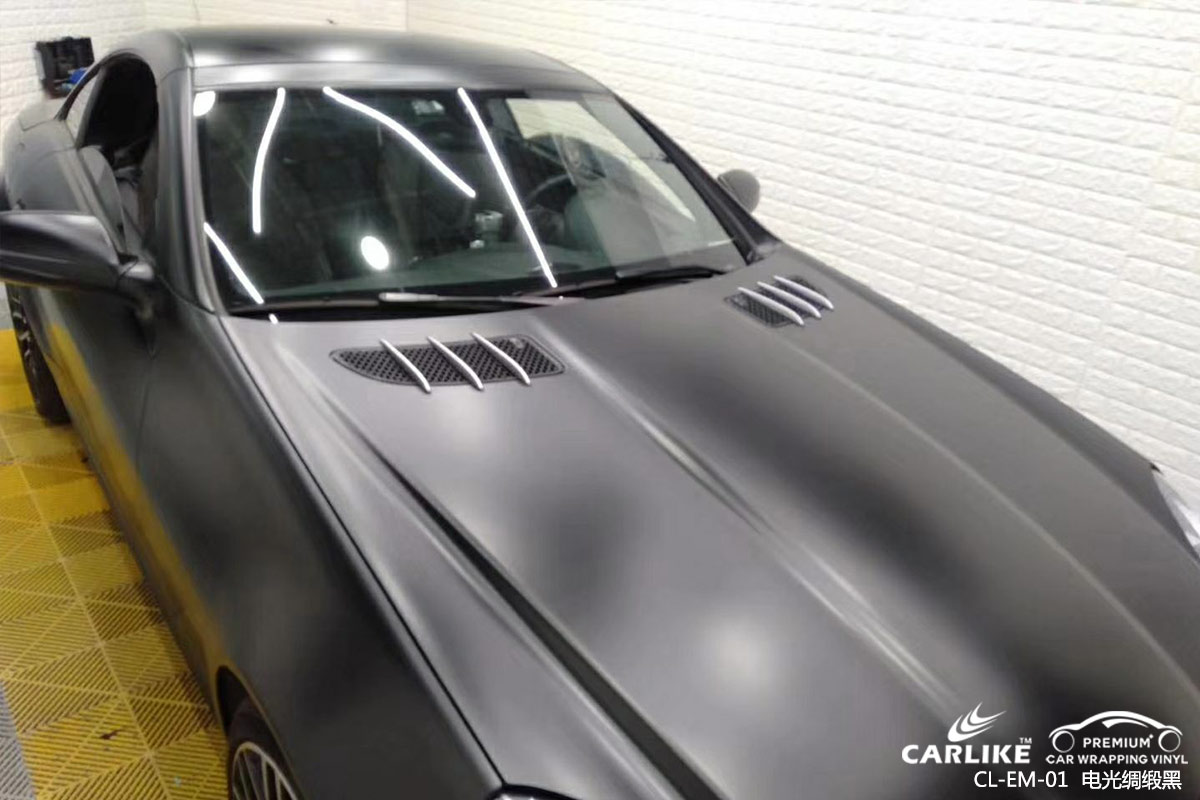 CARLIKE卡莱克™CL-EM-01奔驰金属电光绸缎黑车身改色膜