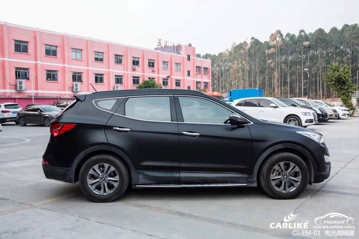 CARLIKE卡莱克™CL-EM-01现代金属电光绸缎黑全车改色贴膜三门峡施工效果图