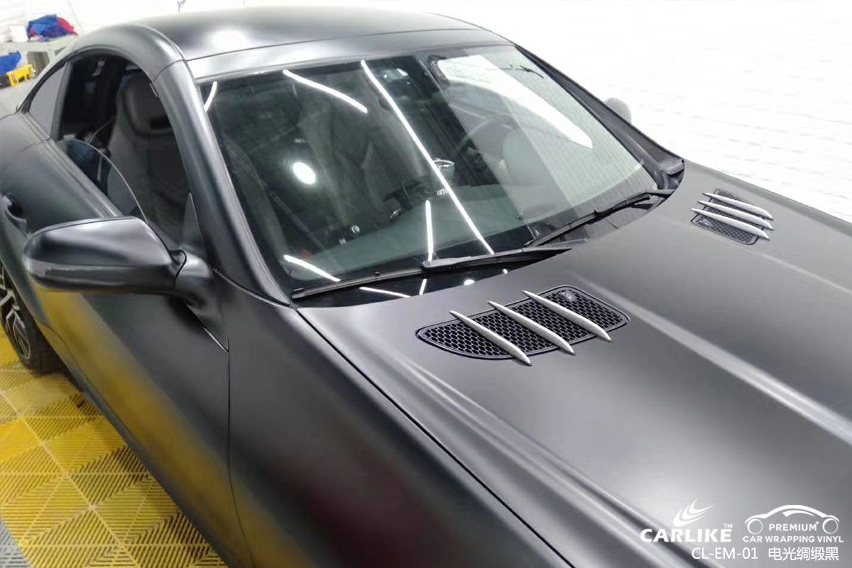 CARLIKE卡莱克™CL-EM-01奔驰金属电光绸缎黑车身改色膜