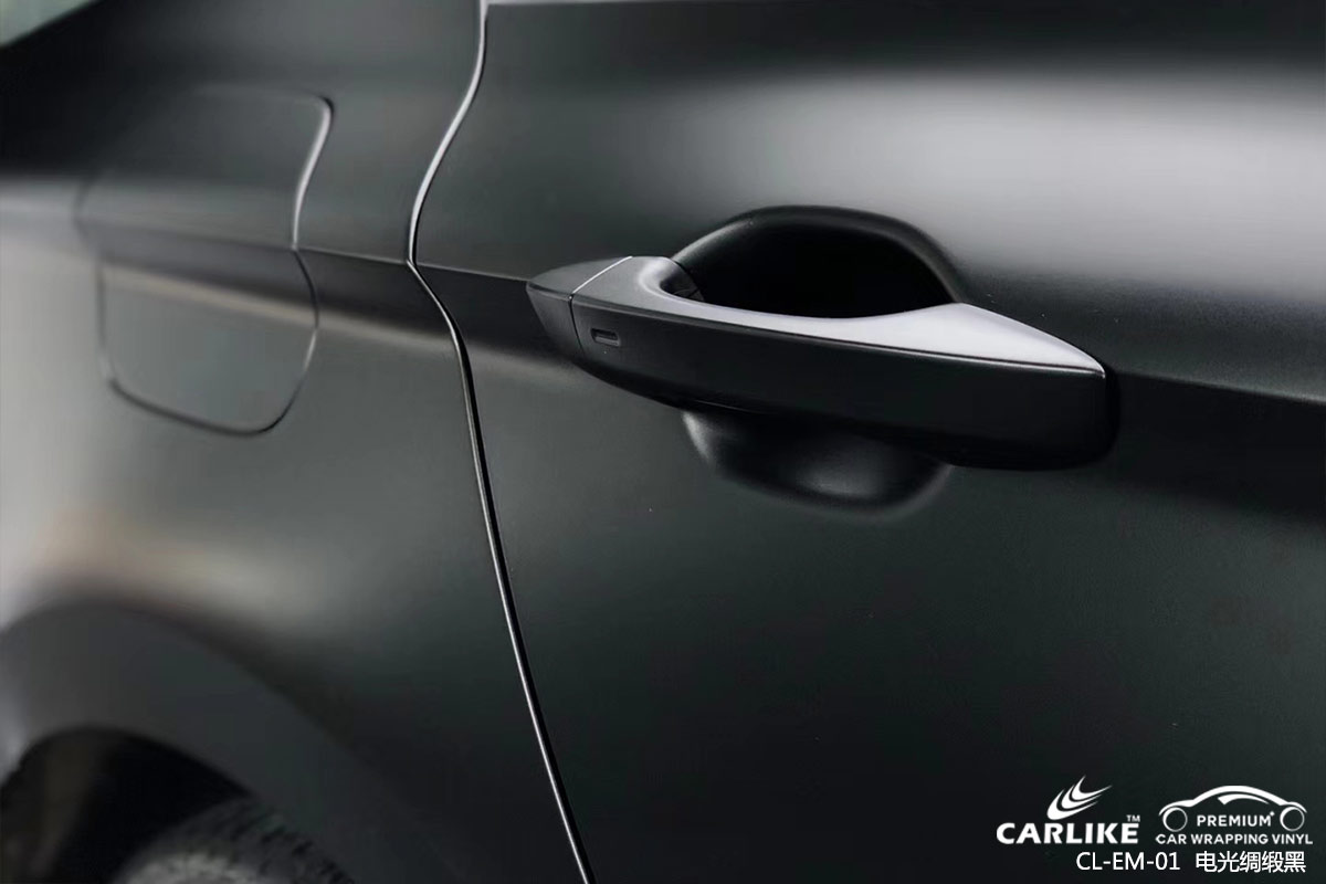 CARLIKE卡莱克™CL-EM-01大众金属电光绸缎黑汽车贴膜梧州改色效果图