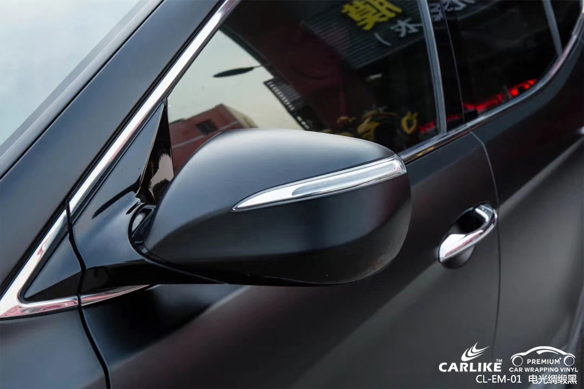 CARLIKE卡莱克™CL-EM-01现代金属电光绸缎黑全车改色贴膜三门峡施工效果图