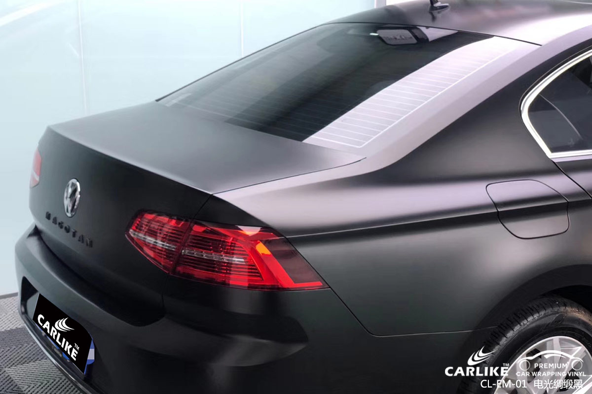 CARLIKE卡莱克™CL-EM-01大众金属电光绸缎黑汽车贴膜梧州改色效果图