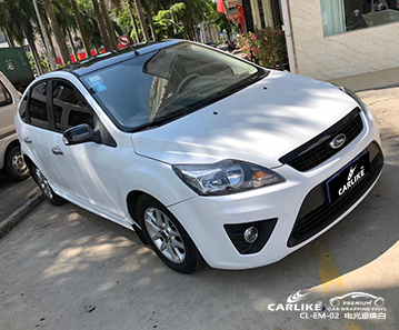 CARLIKE卡莱克™CL-EM-02福特金属电光珍珠白整车贴膜锡林郭勒盟改色案例