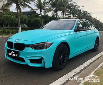 CARLIKE卡莱克™CL-EM-17宝马金属电光薄荷绿全车改色膜滨州施工效果图