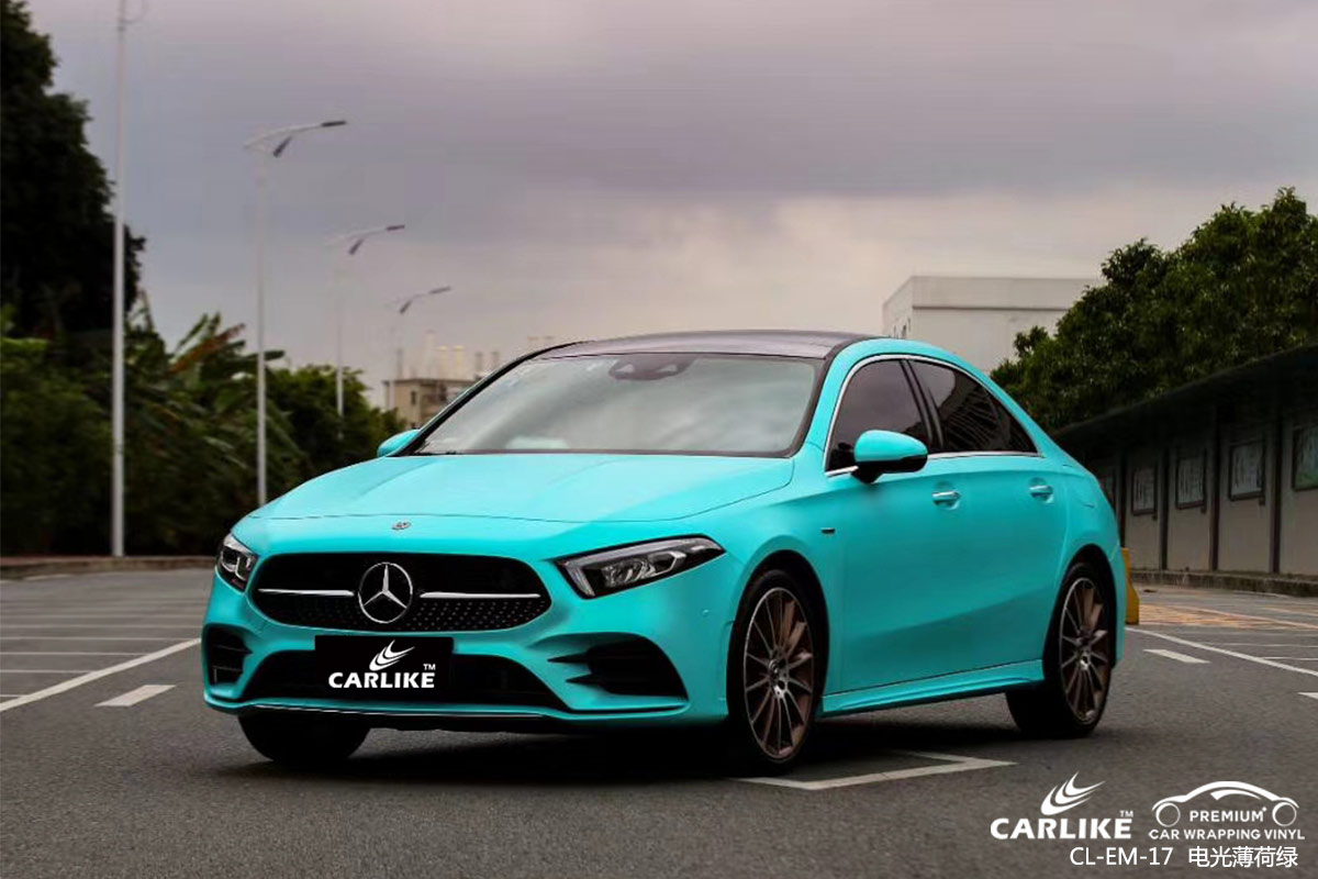 CARLIKE卡莱克™CL-EM-17奔驰金属电光薄荷绿车身贴膜临汾改色案例