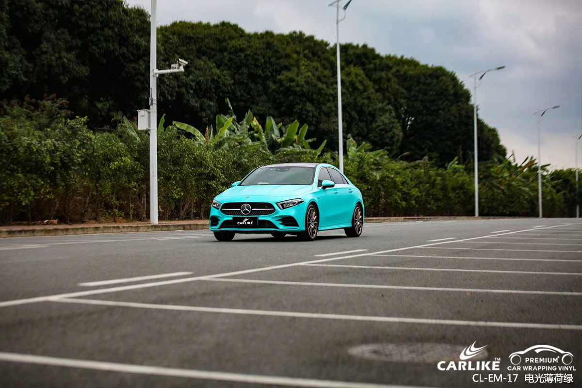 CARLIKE卡莱克™CL-EM-17奔驰金属电光薄荷绿车身贴膜临汾改色案例