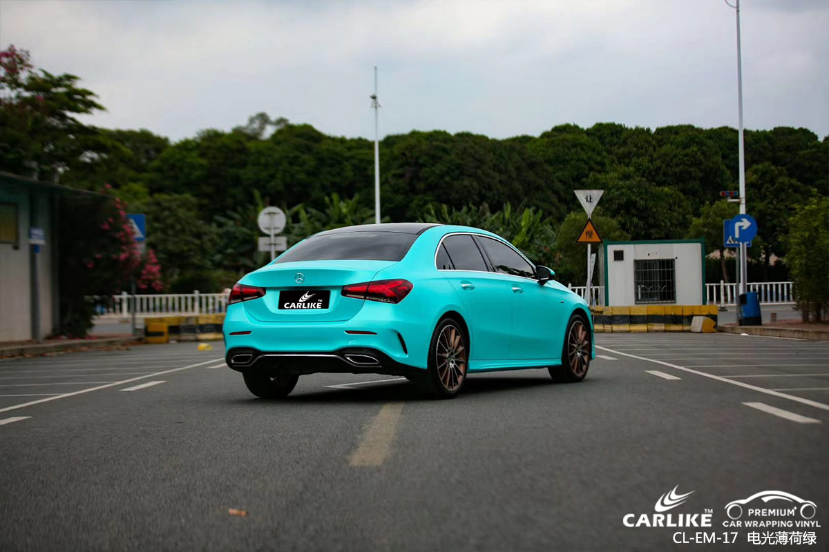 CARLIKE卡莱克™CL-EM-17奔驰金属电光薄荷绿车身贴膜临汾改色案例