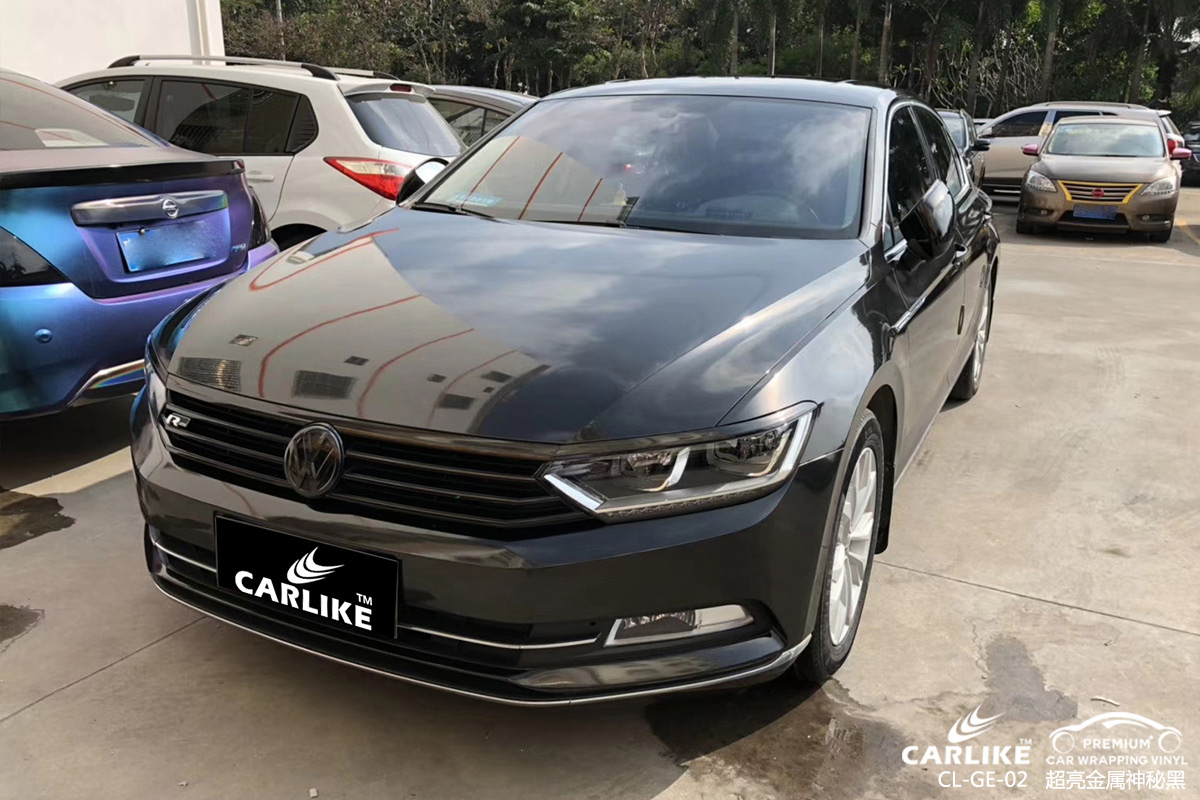 CARLIKE卡莱克™CL-GE-02大众超亮金属神秘黑车身改色膜哈密贴膜案例图
