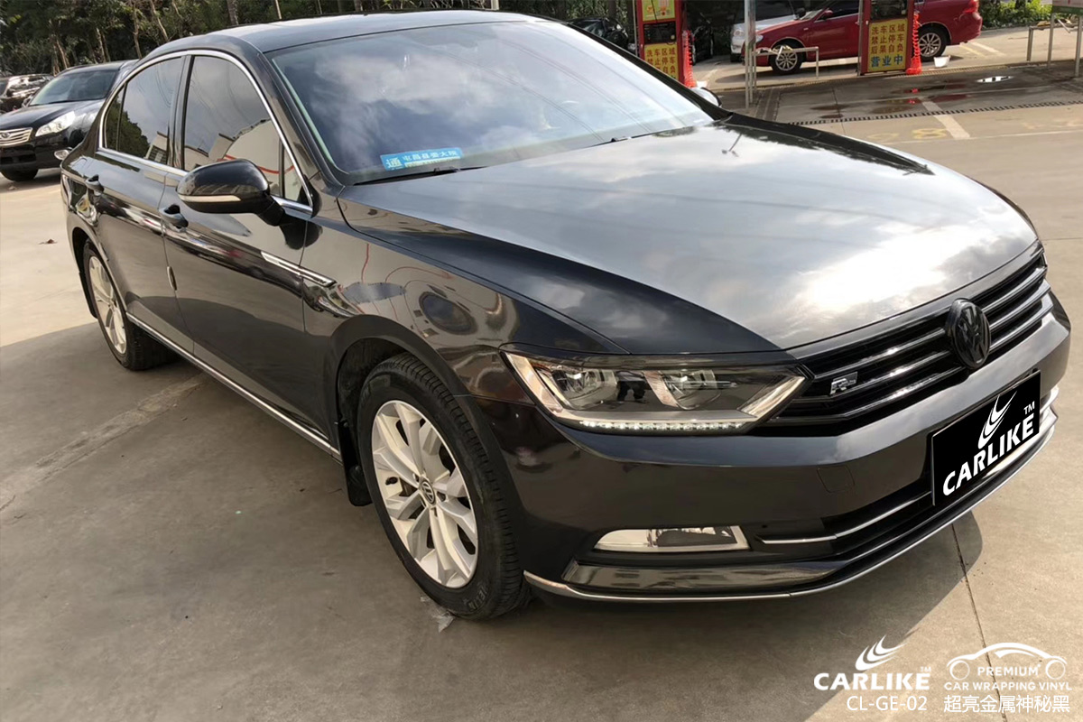 CARLIKE卡莱克™CL-GE-02大众超亮金属神秘黑车身改色膜哈密贴膜案例图