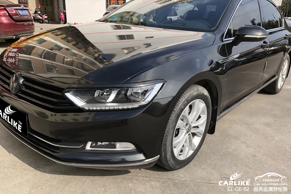 CARLIKE卡莱克™CL-GE-02大众超亮金属神秘黑车身改色膜哈密贴膜案例图