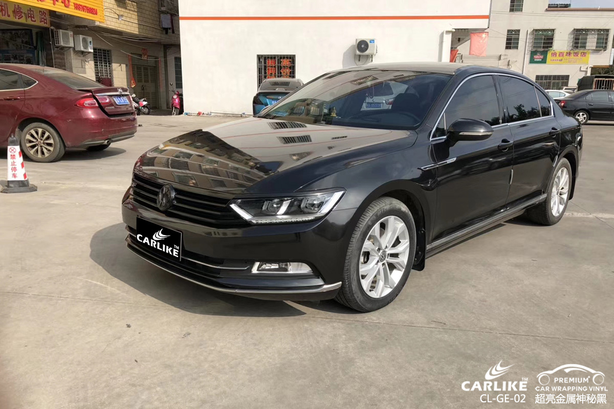 CARLIKE卡莱克™CL-GE-02大众超亮金属神秘黑车身改色膜哈密贴膜案例图