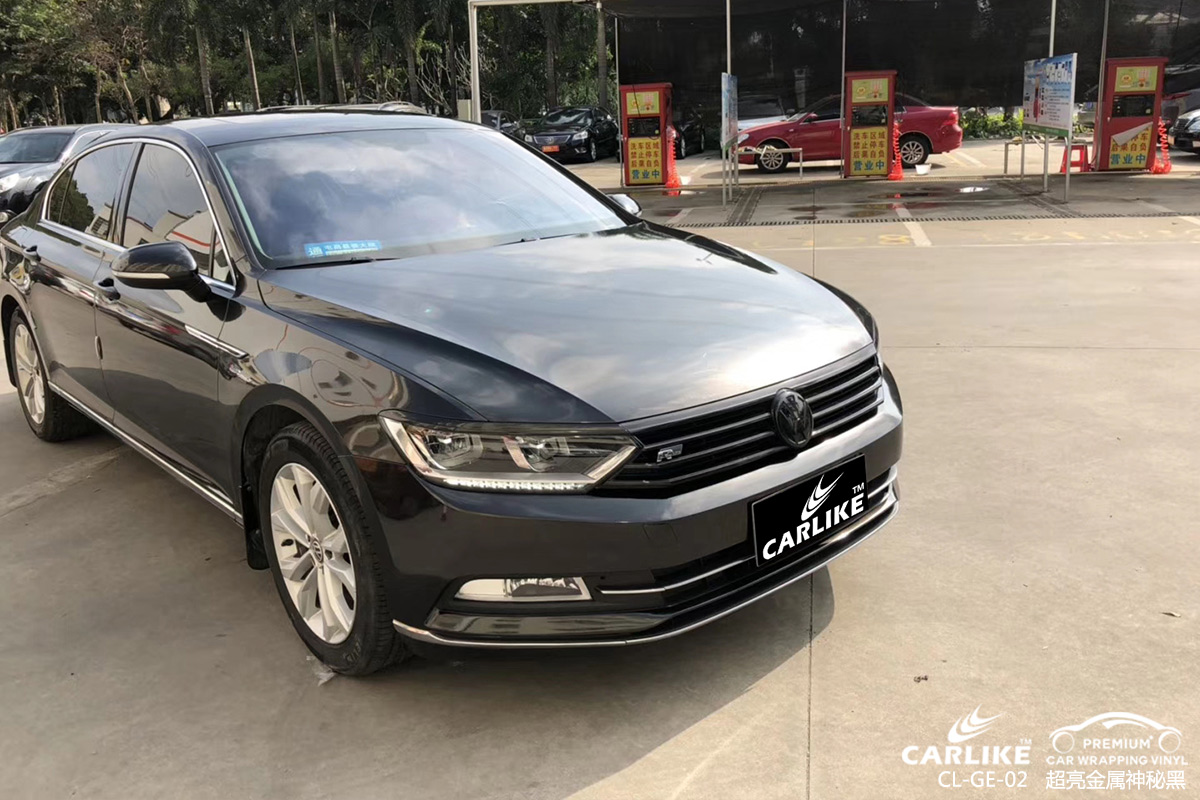 CARLIKE卡莱克™CL-GE-02大众超亮金属神秘黑车身改色膜哈密贴膜案例图