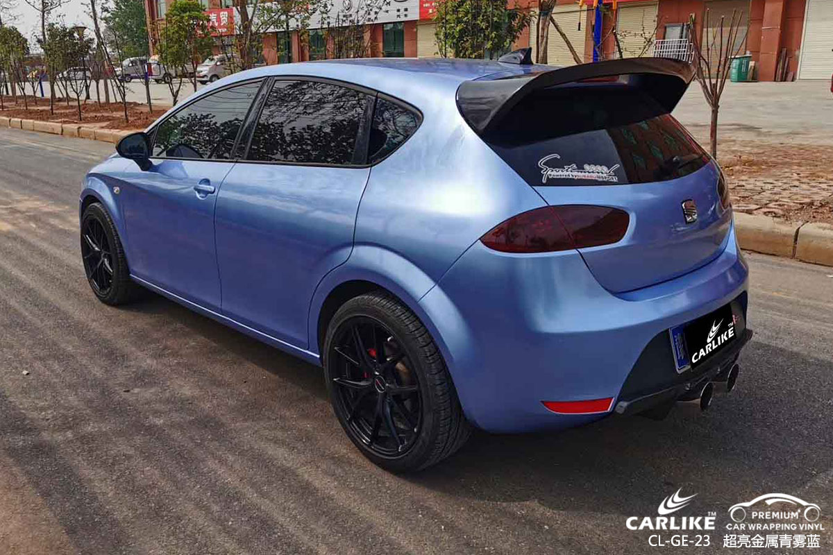 CARLIKE卡莱克™CL-GE-23西雅特超亮金属青雾蓝车身改色膜
