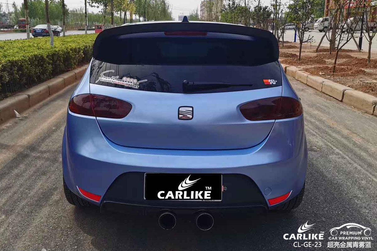 CARLIKE卡莱克™CL-GE-23西雅特超亮金属青雾蓝车身改色膜