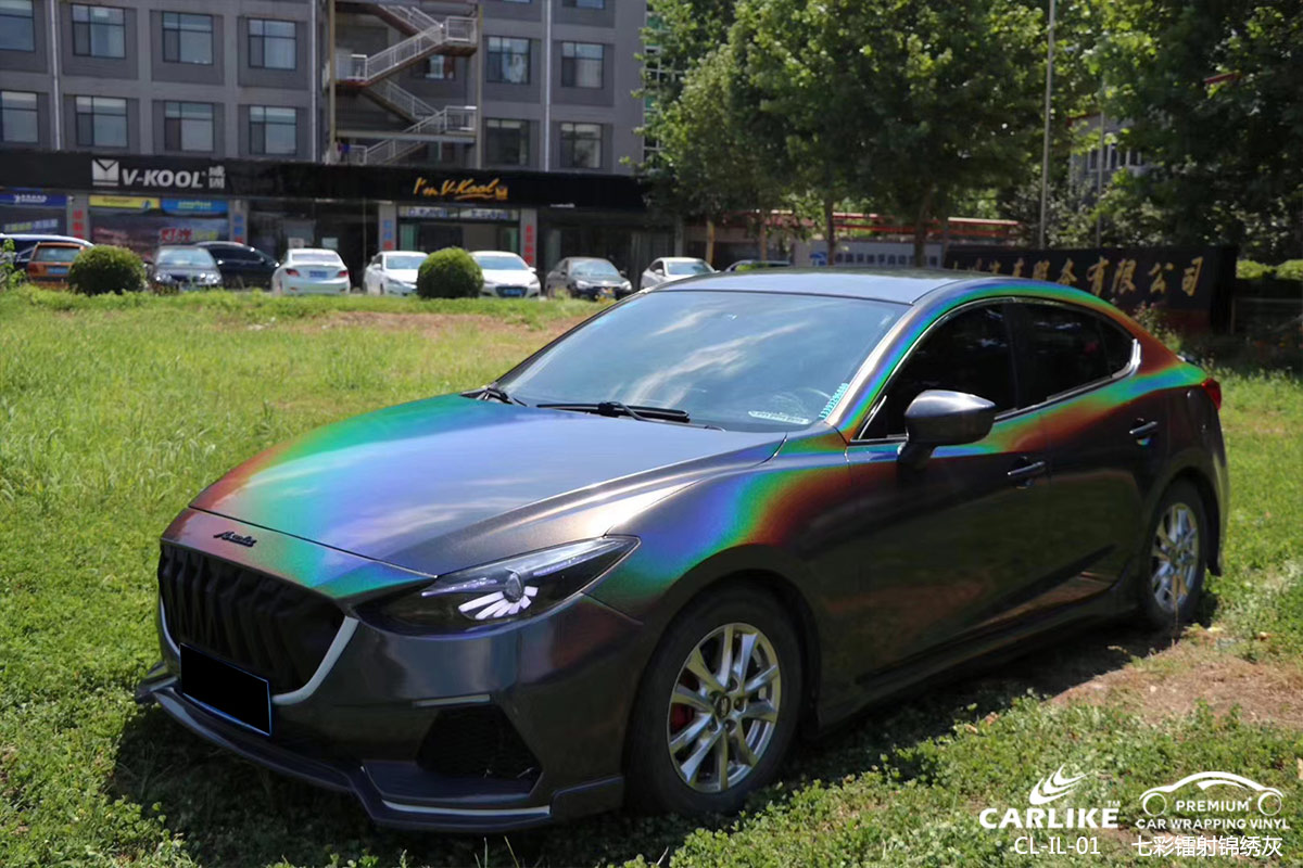 CARLIKE卡莱克™CL-IL-01马自达七彩镭射锦绣灰汽车改色膜