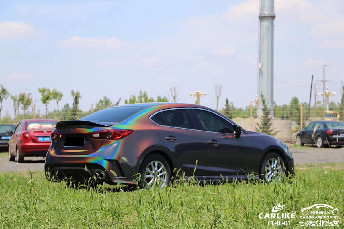 CARLIKE卡莱克™CL-IL-01马自达七彩镭射锦绣灰汽车改色膜