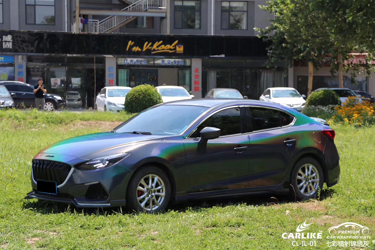 CARLIKE卡莱克™CL-IL-01马自达七彩镭射锦绣灰汽车改色膜