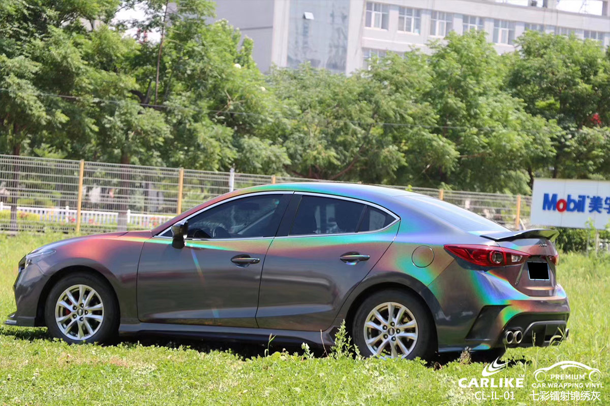 CARLIKE卡莱克™CL-IL-01马自达七彩镭射锦绣灰汽车改色膜
