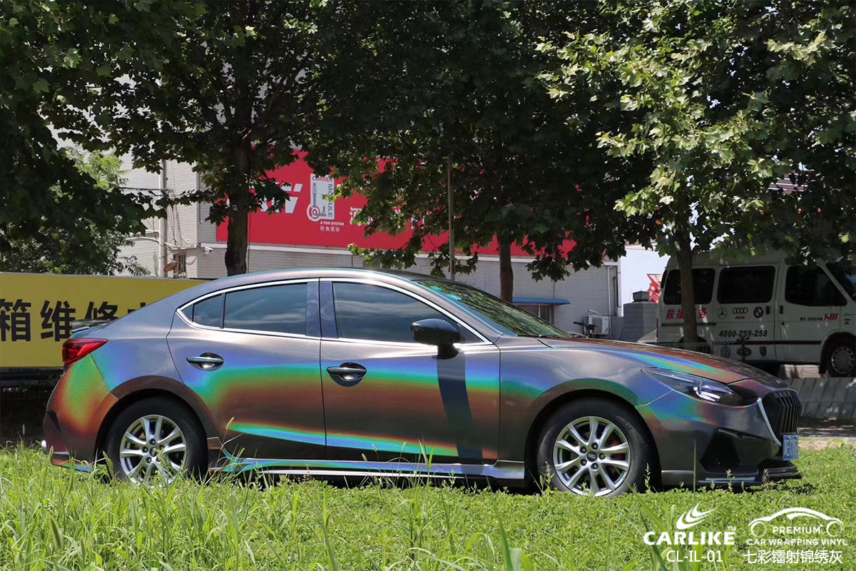 CARLIKE卡莱克™CL-IL-01马自达七彩镭射锦绣灰汽车改色膜