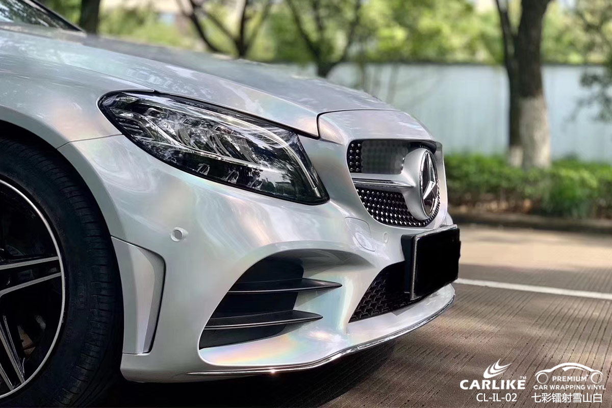 CARLIKE卡莱克™CL-IL-02奔驰七彩镭射雪山白全车改色膜