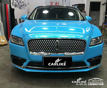 CARLIKE卡莱克™CL-MC-02林肯幻彩珊瑚天空蓝汽车改色膜来宾施工案例