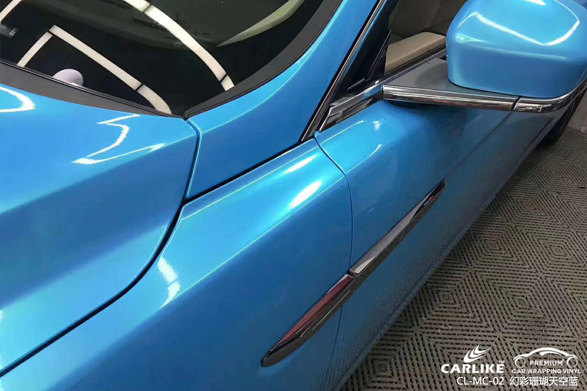 CARLIKE卡莱克™CL-MC-02林肯幻彩珊瑚天空蓝汽车改色膜来宾施工案例