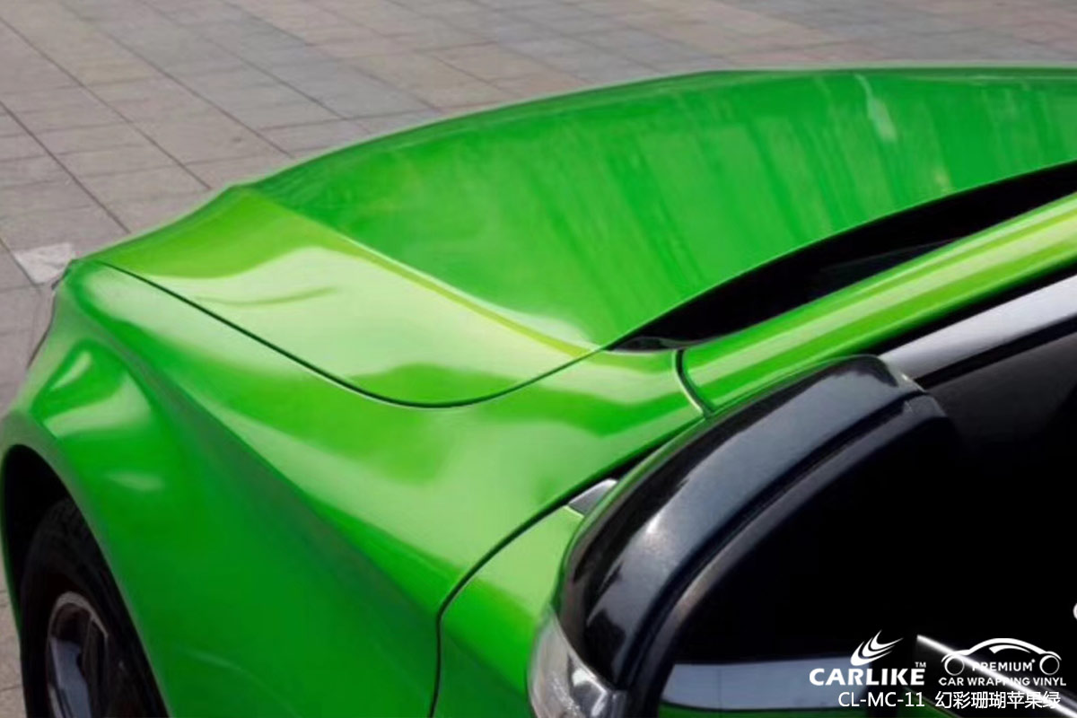 CARLIKE卡莱克™CL-MC-11奔驰幻彩珊瑚苹果绿整车贴膜贺州改色案例
