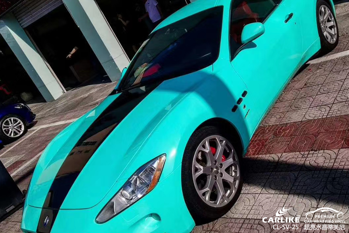 CARLIKE卡莱克™CL-SV-25玛莎拉蒂超亮水晶蒂芙尼汽车改色膜日喀则施工案例图