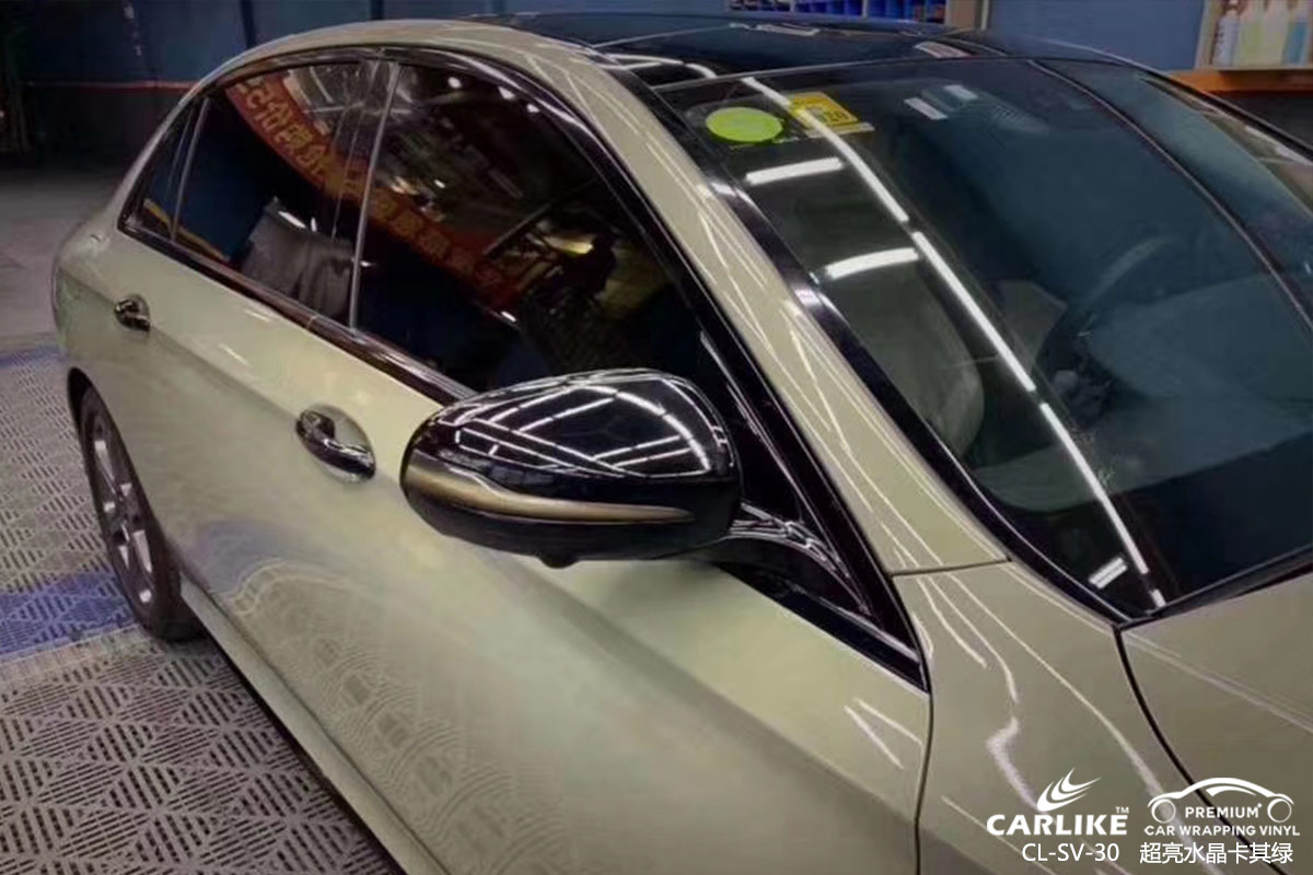 CARLIKE卡莱克™CL-SV-30奔驰超亮水晶卡其绿车身改色膜吕梁施工案例
