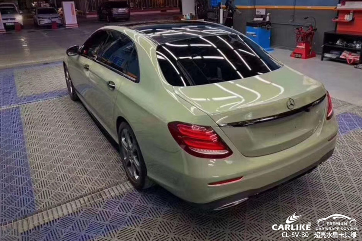 CARLIKE卡莱克™CL-SV-30奔驰超亮水晶卡其绿车身改色膜吕梁施工案例