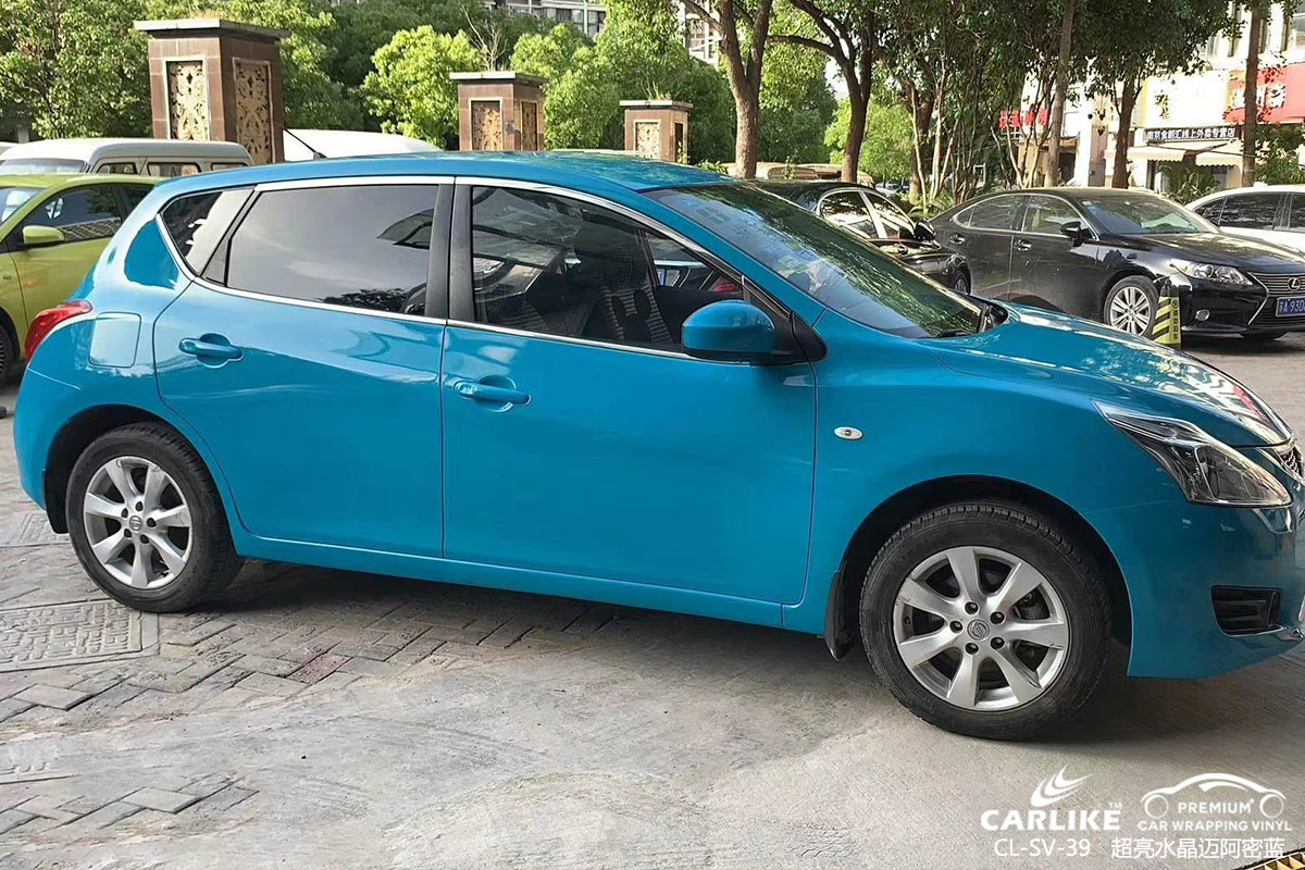 CARLIKE卡莱克™CL-SV-39日产超亮水晶迈阿密蓝汽车改色膜百色贴膜案例图