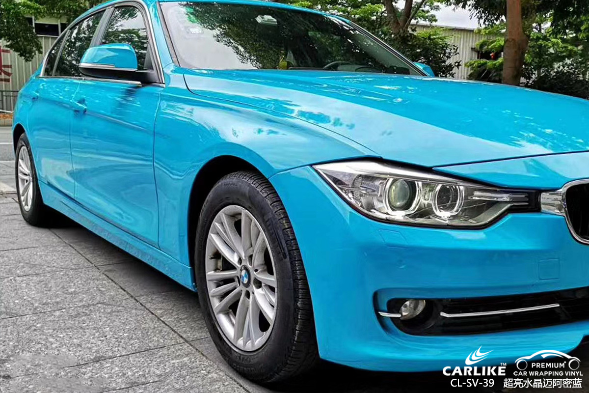CARLIKE卡莱克™CL-SV-39宝马超亮水晶迈阿密蓝全车改色乌兰察布贴膜效果图
