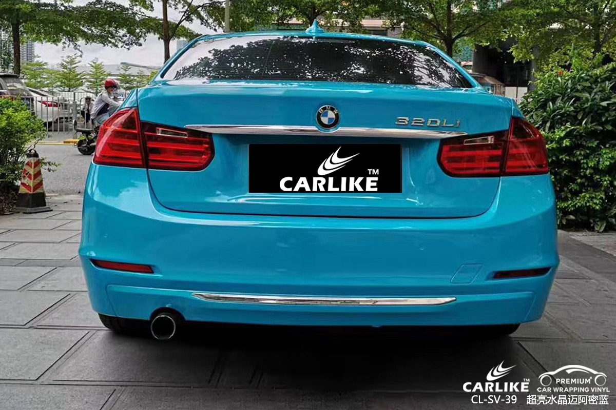 CARLIKE卡莱克™CL-SV-39宝马超亮水晶迈阿密蓝全车改色乌兰察布贴膜效果图